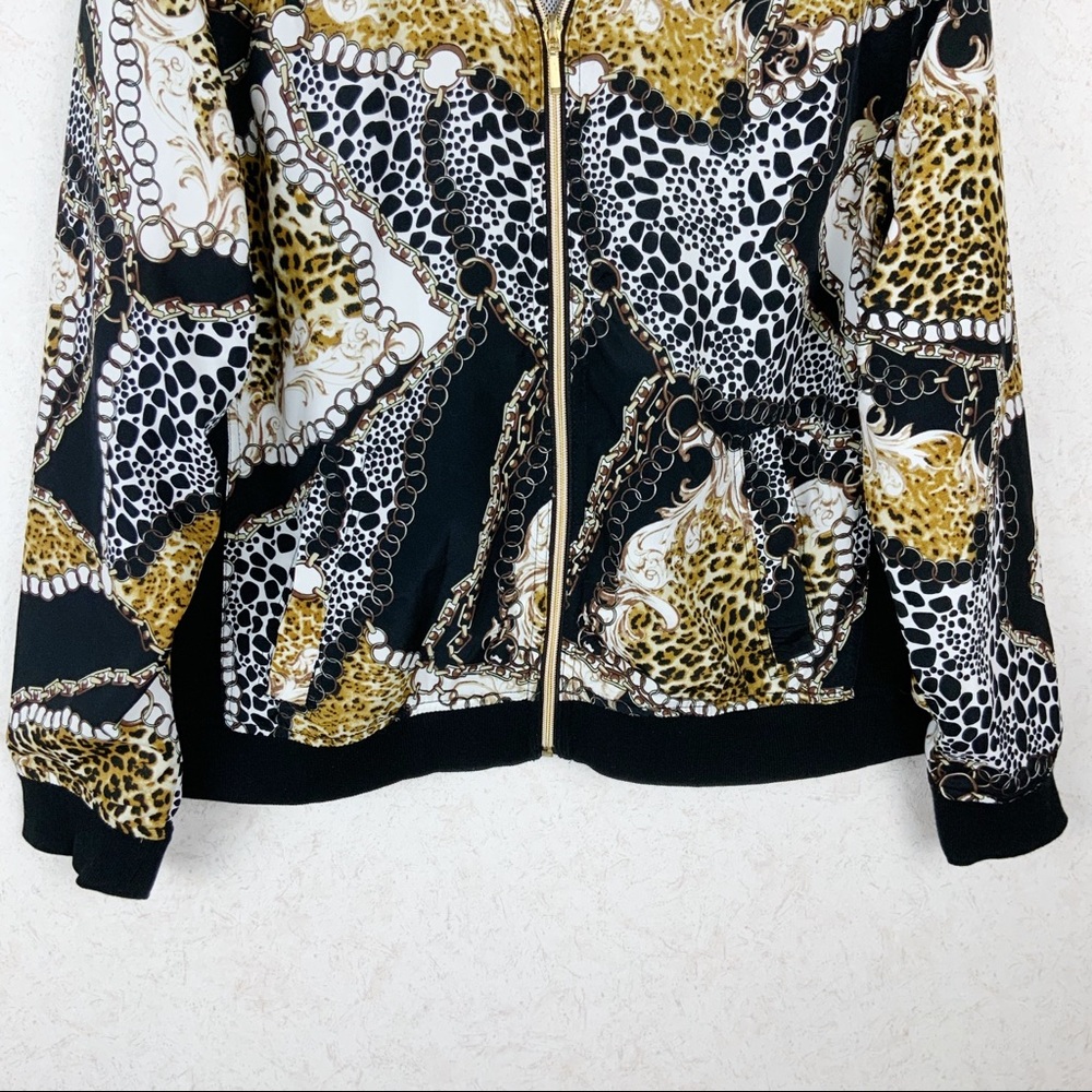 Activology 90’s Leopard Dalmatian Windbreaker Jacket Chains Baroque Retro - Picture 3 of 7